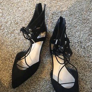 Closed toe lace up ankle sandals